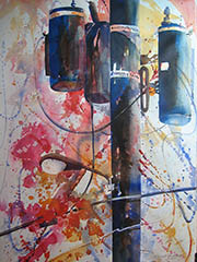 Kathy Forbes painting - Live Wires